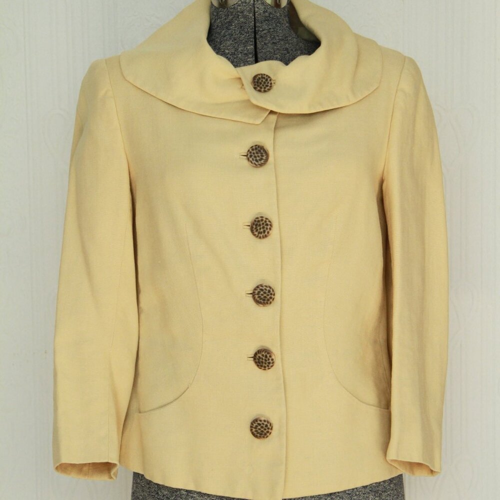 60's summer Jacques Heim linen cropped jacket